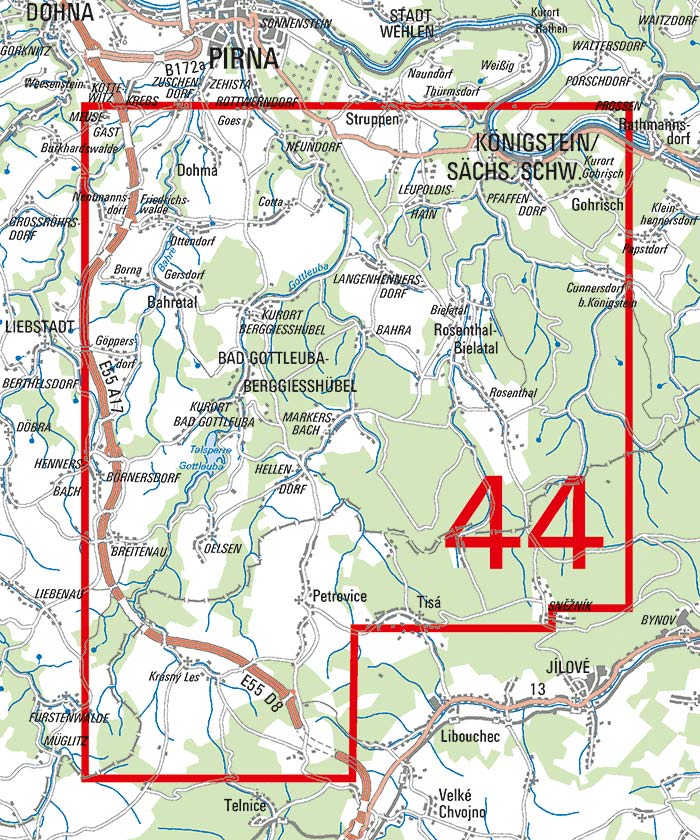 Wanderkarte Koenigstein Gottleuba Detail Wanderkarte Koenigstein Gottleuba Detail