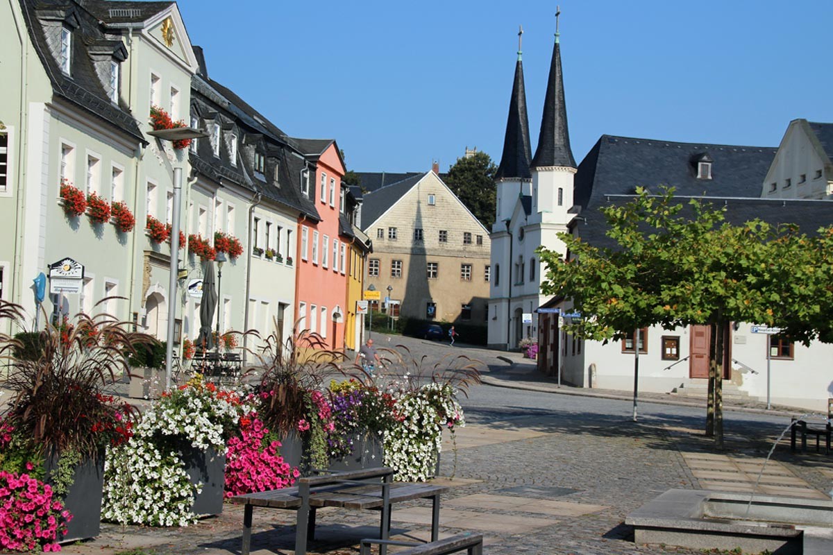 Stadtzentrum in Schneeberg