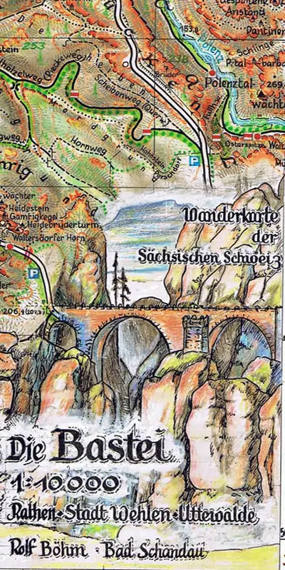 Wanderkarte Bastei vom Böhm Verlag Wanderkarte Bastei vom Böhm Verlag