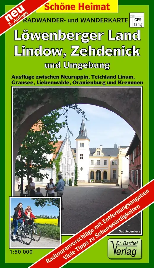 Radwander- und Wanderkarte Löwenberger Land, Lindow, Zehdenick