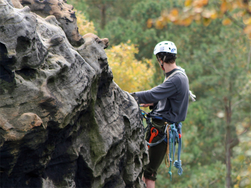 Klettersportler in der Sächsischen Schweiz