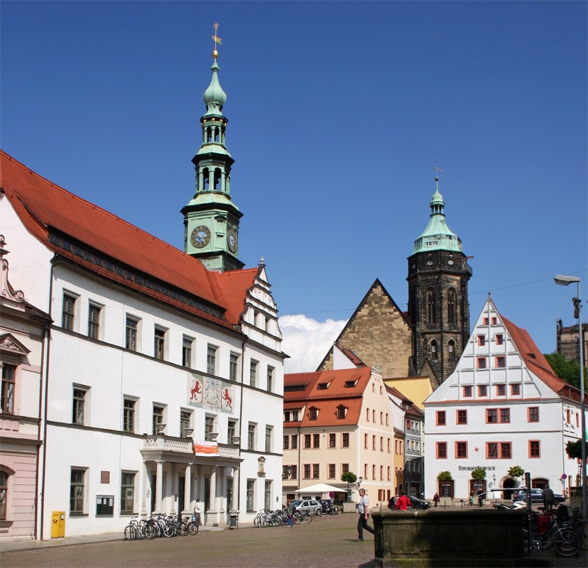 Rathaus und Canolettohaus in Pirna