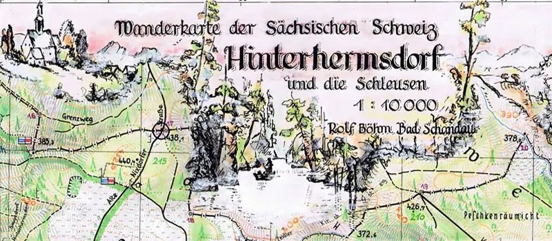Wanderkarte Hinterhermsdorf1 vom Böhm Verlag