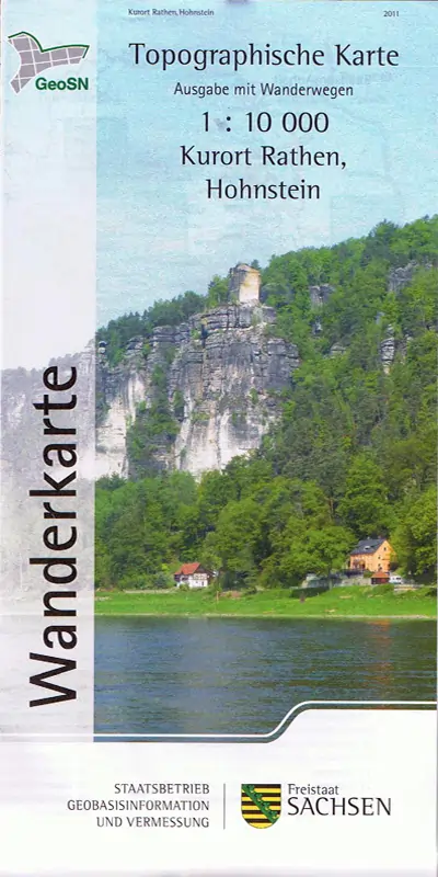 Wanderkarte Kurort Rathen und Hohnstein / Sächsische Schweiz Wanderkarte Kurort Rathen und Hohnstein / Sächsische Schweiz