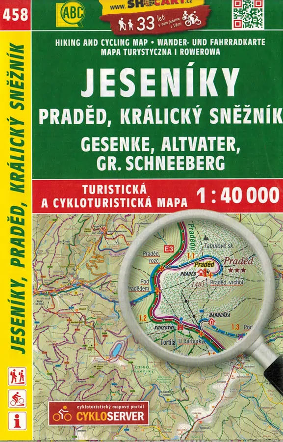 Wanderkarte 458 Jeseniky-Altvatergebirge