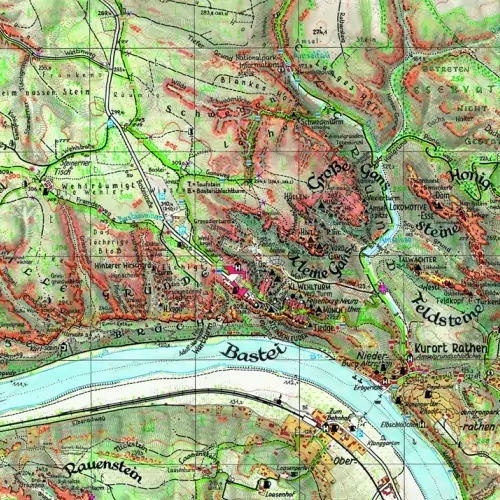 Wanderkarte Bastei Detail 1 Wanderkarte Bastei Detail 1