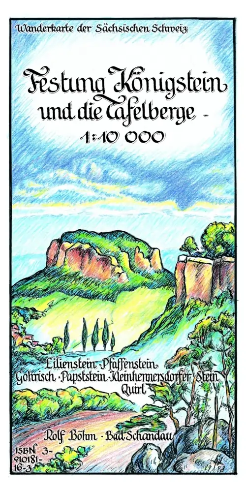 Festung Königstein Böhm-Wanderkarte Festung Königstein Böhm-Wanderkarte