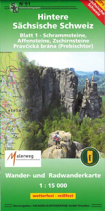 Wanderkarte Hintere Sächsische Schweiz1 Wanderkarte Hintere Sächsische Schweiz1