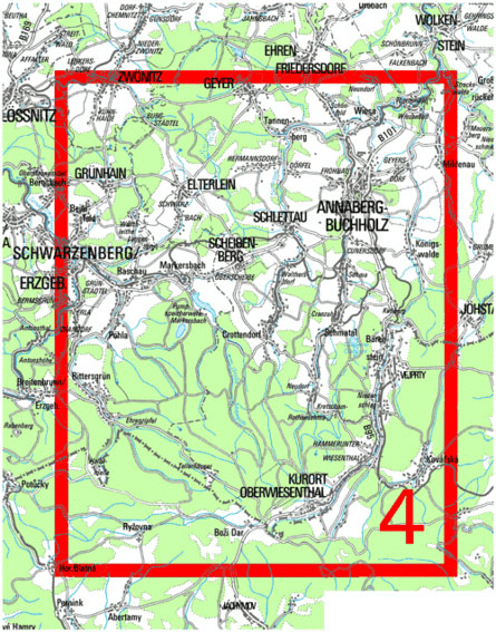 Wanderkarte Vogtland-Erzgebirge 4 Detail Wanderkarte Vogtland-Erzgebirge 4 Detail