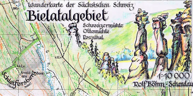 Wanderkarte Bielatal vom Böhm Verlag Wanderkarte Bielatal vom Böhm Verlag